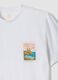 White pure cotton T-shirt with chest print, regular fit_5
