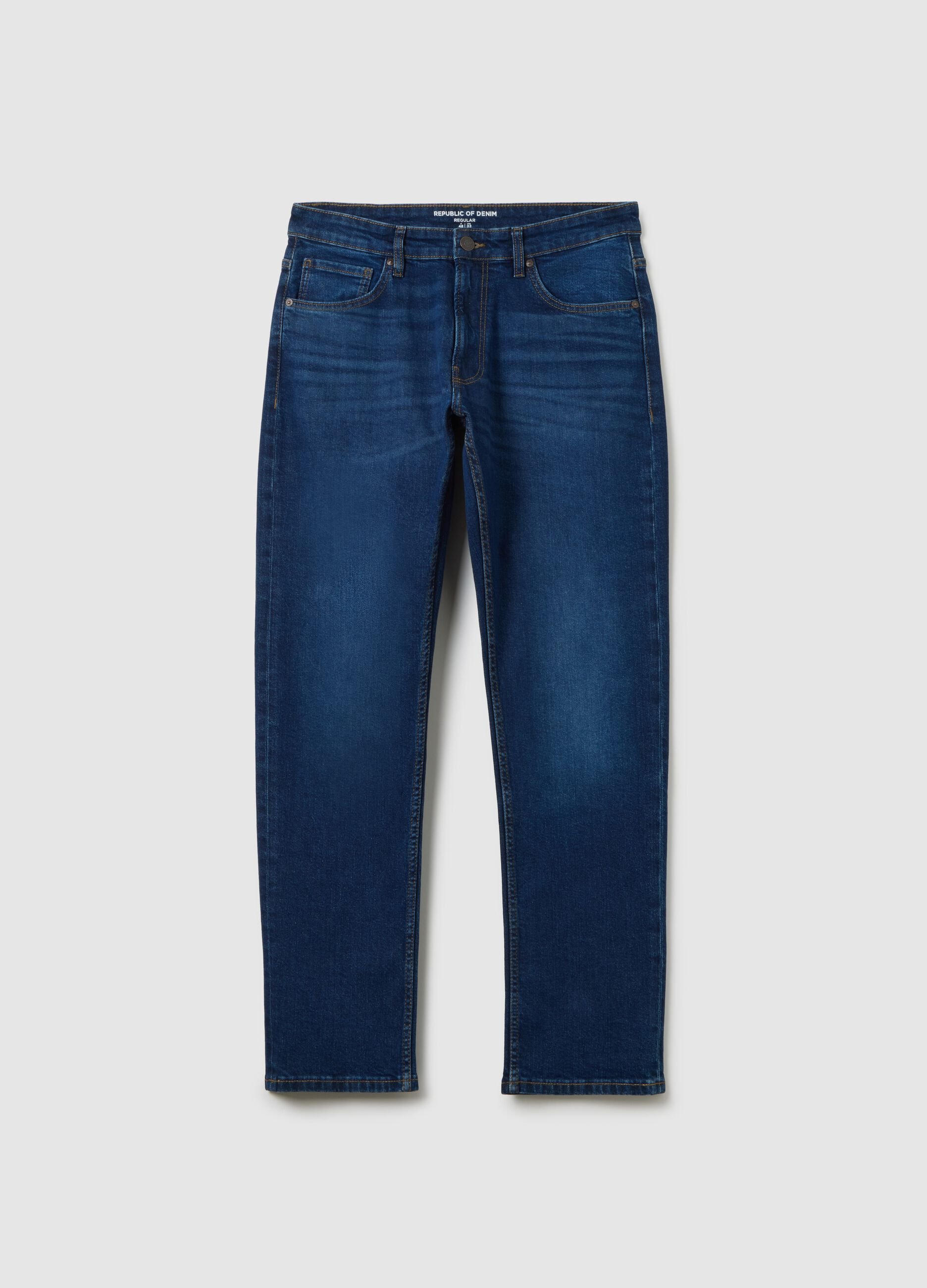 Regular fit blue denim jeans