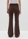 Brown Flare Trousers in Stretch Velvet_2