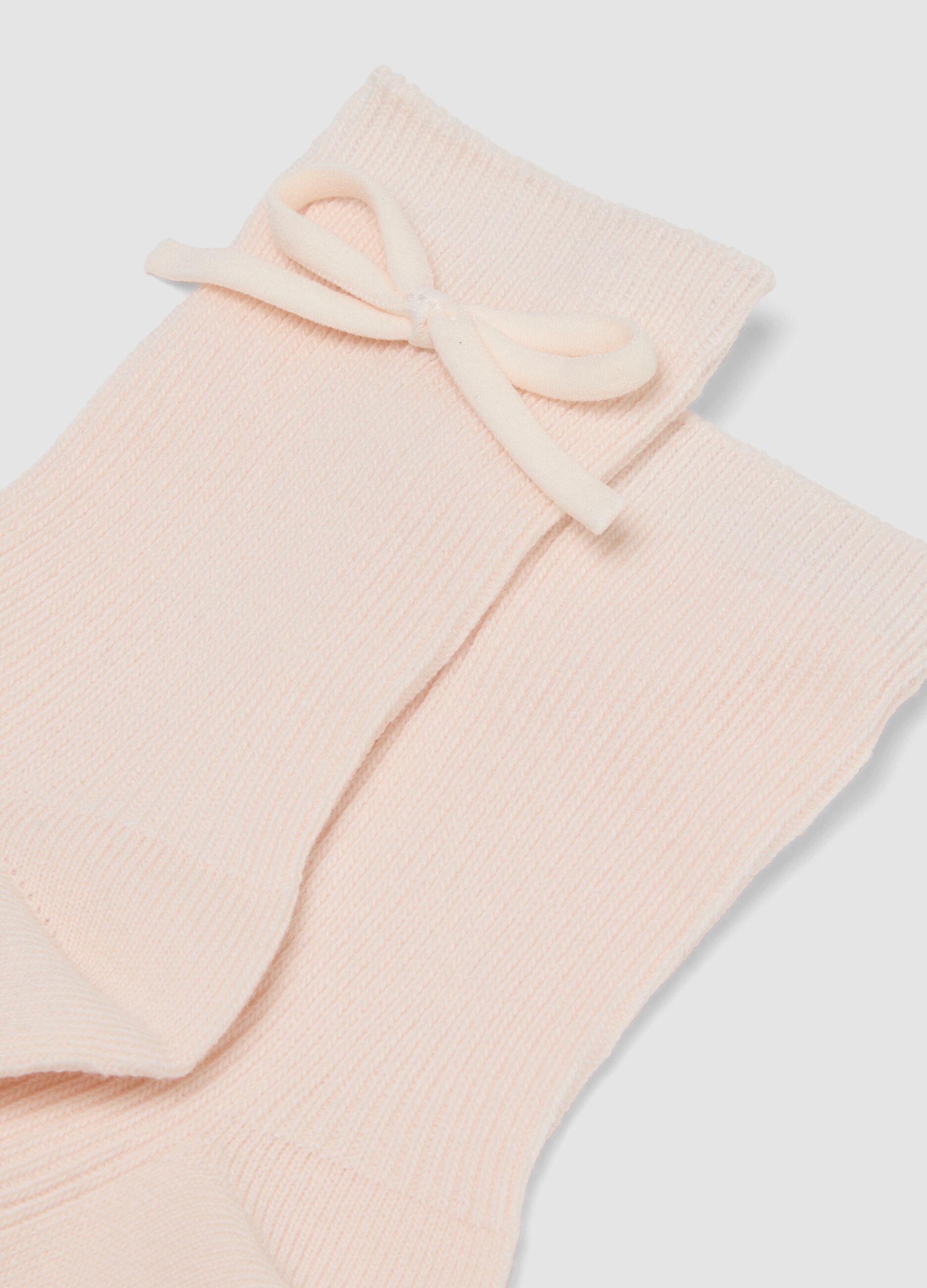 2-pack of short midi socks in stretch organic cotton with bow