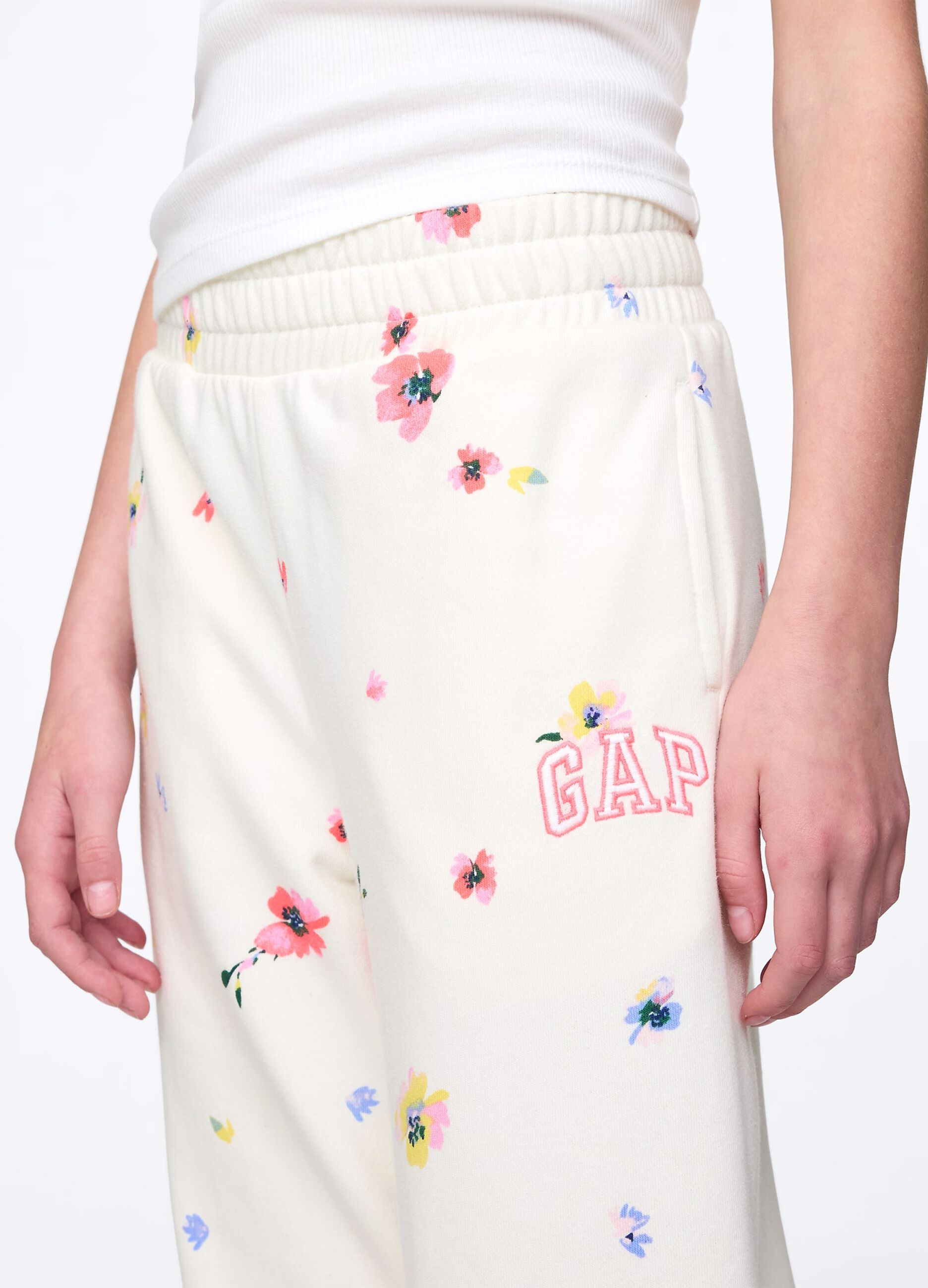 Joggers a gamba larga con stampa