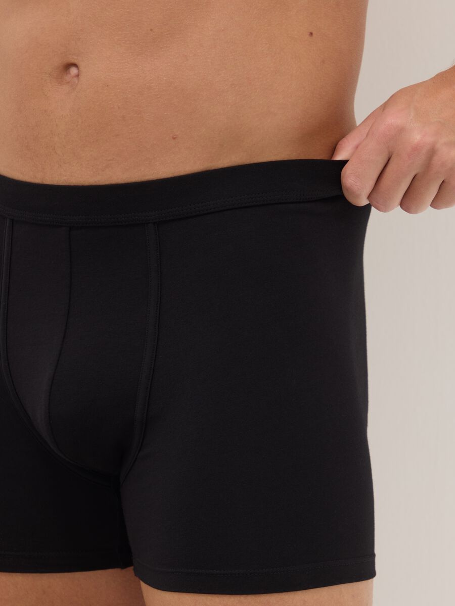 Twin-pack black cotton stretch boxer shorts regular fit_3