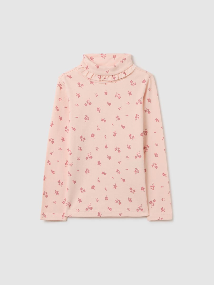 Girls' Pink Pure Cotton Top with Floral Print_0