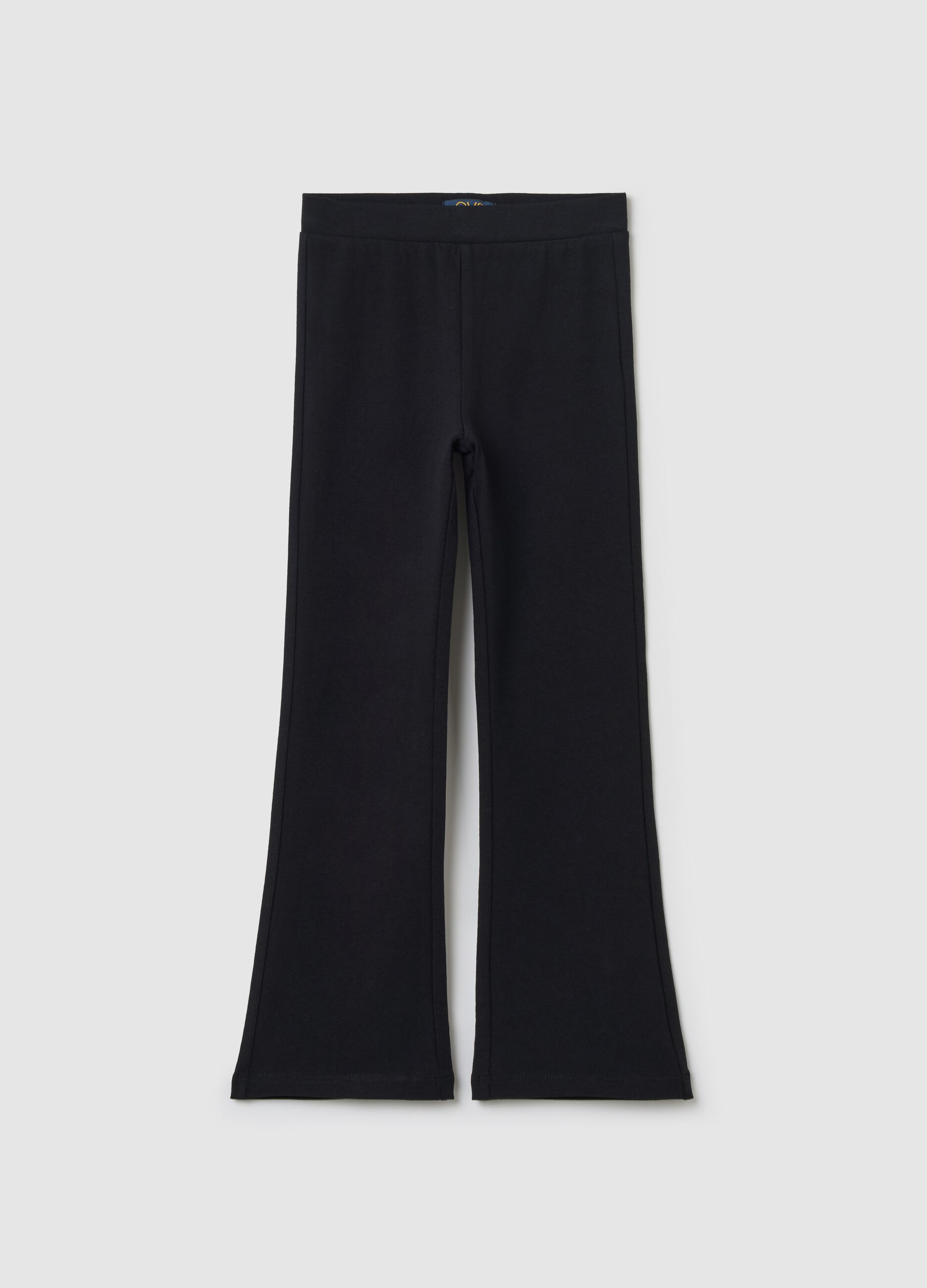 Flare-fit leggings in stretch cotton