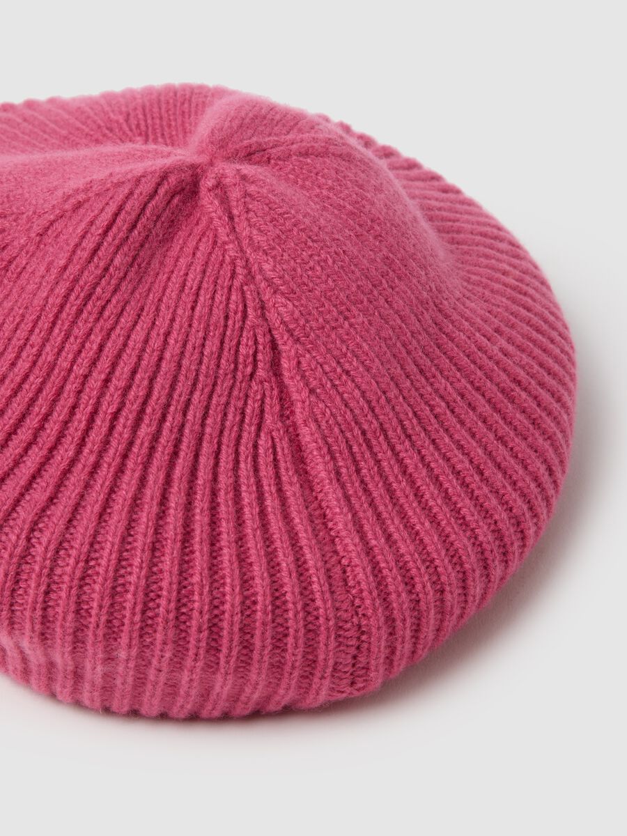 Girls' Pink Pure Wool Beret_1