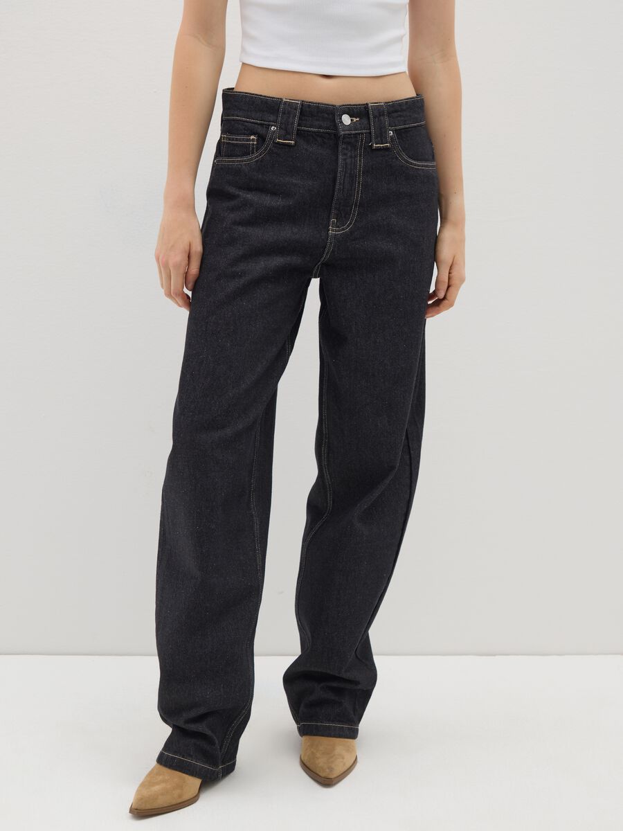 Jeans in puro cotone nero skater_1