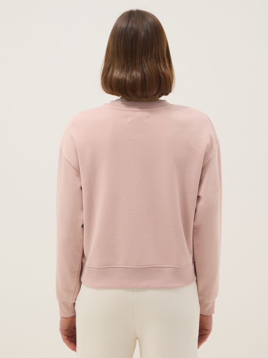 Pink cotton-blend sweatshirt in regular fit with round neck_2