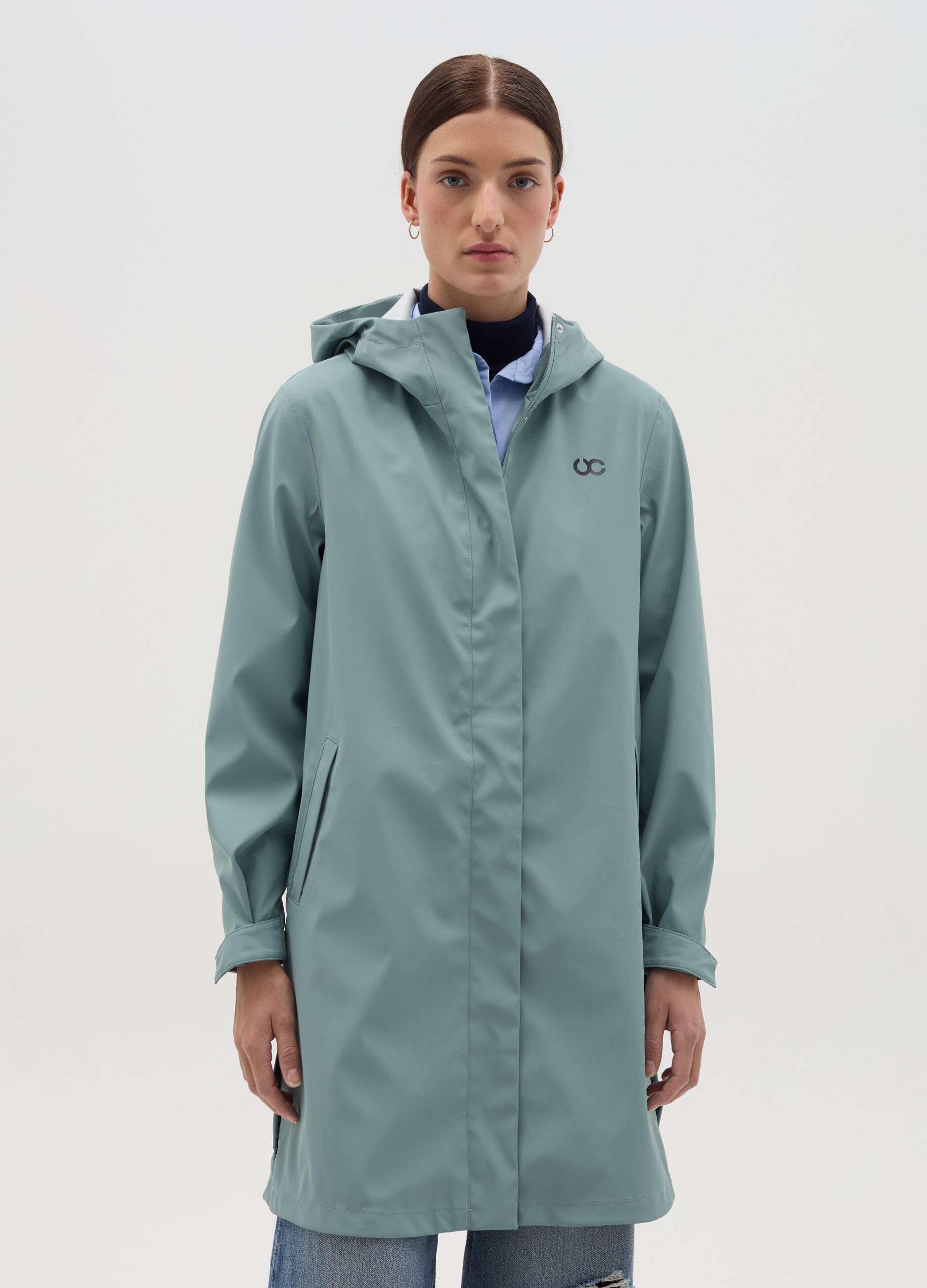 Long parka with hood