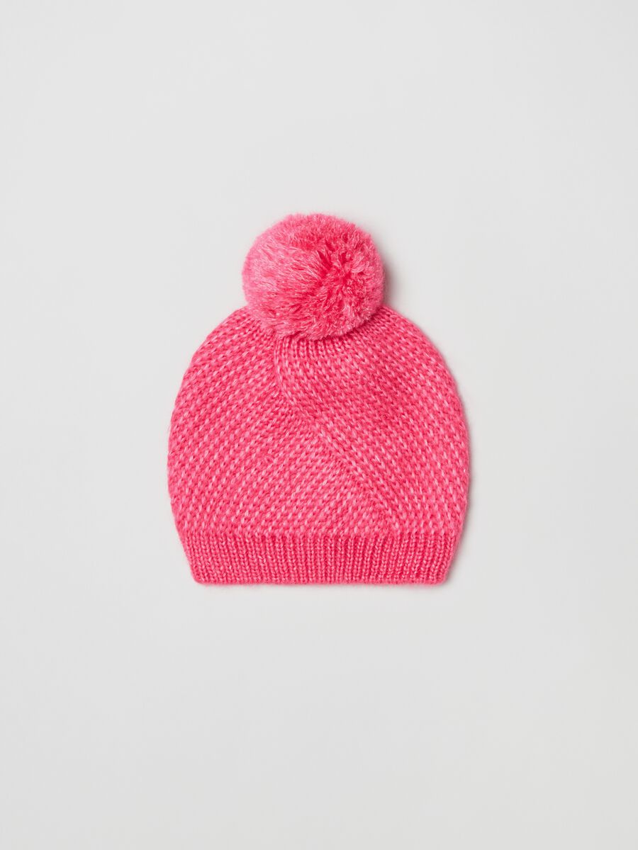 Berretto tricot con pon pon_0