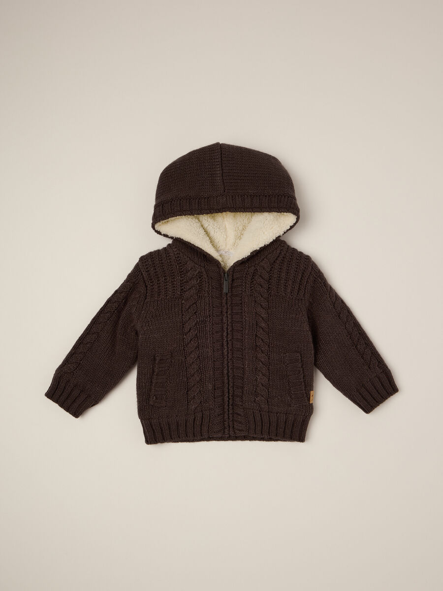 Brown padded jacket for newborn_0