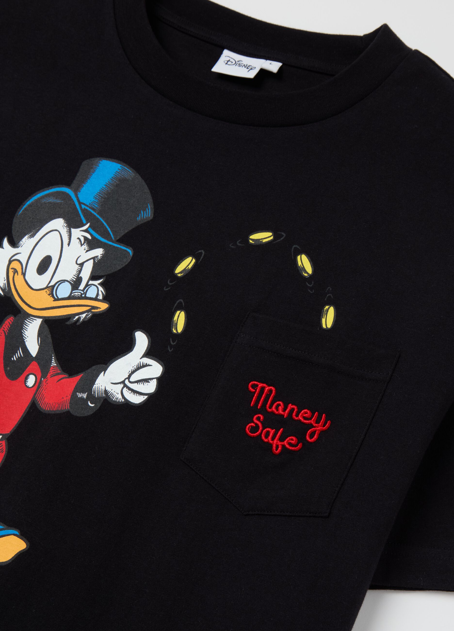 Black T-shirt with Disney Scrooge McDuck print