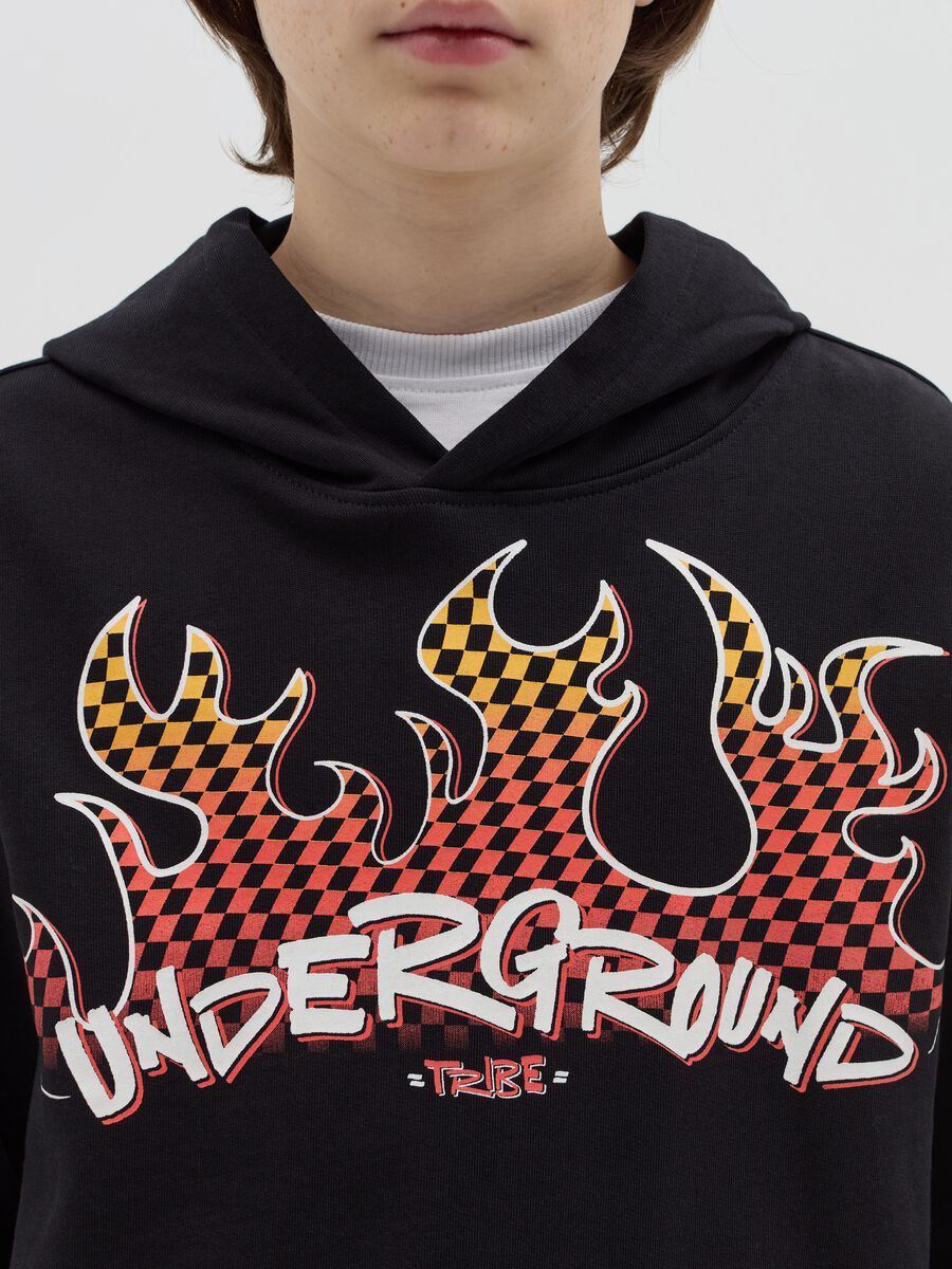 Felpa con cappuccio stampa "Underground TRIBE"_1