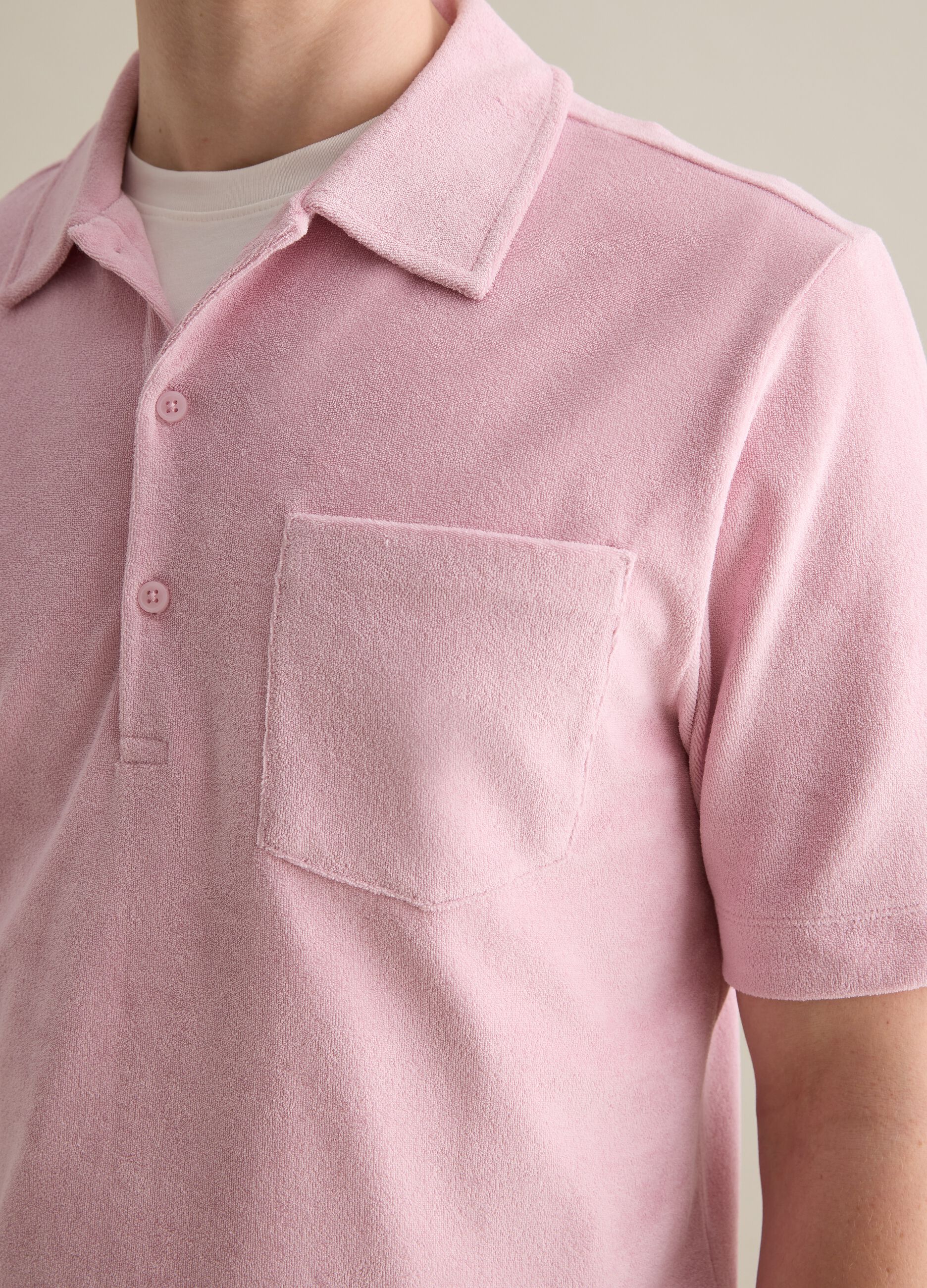 Polo da uomo in misto cotone rosa regular fit