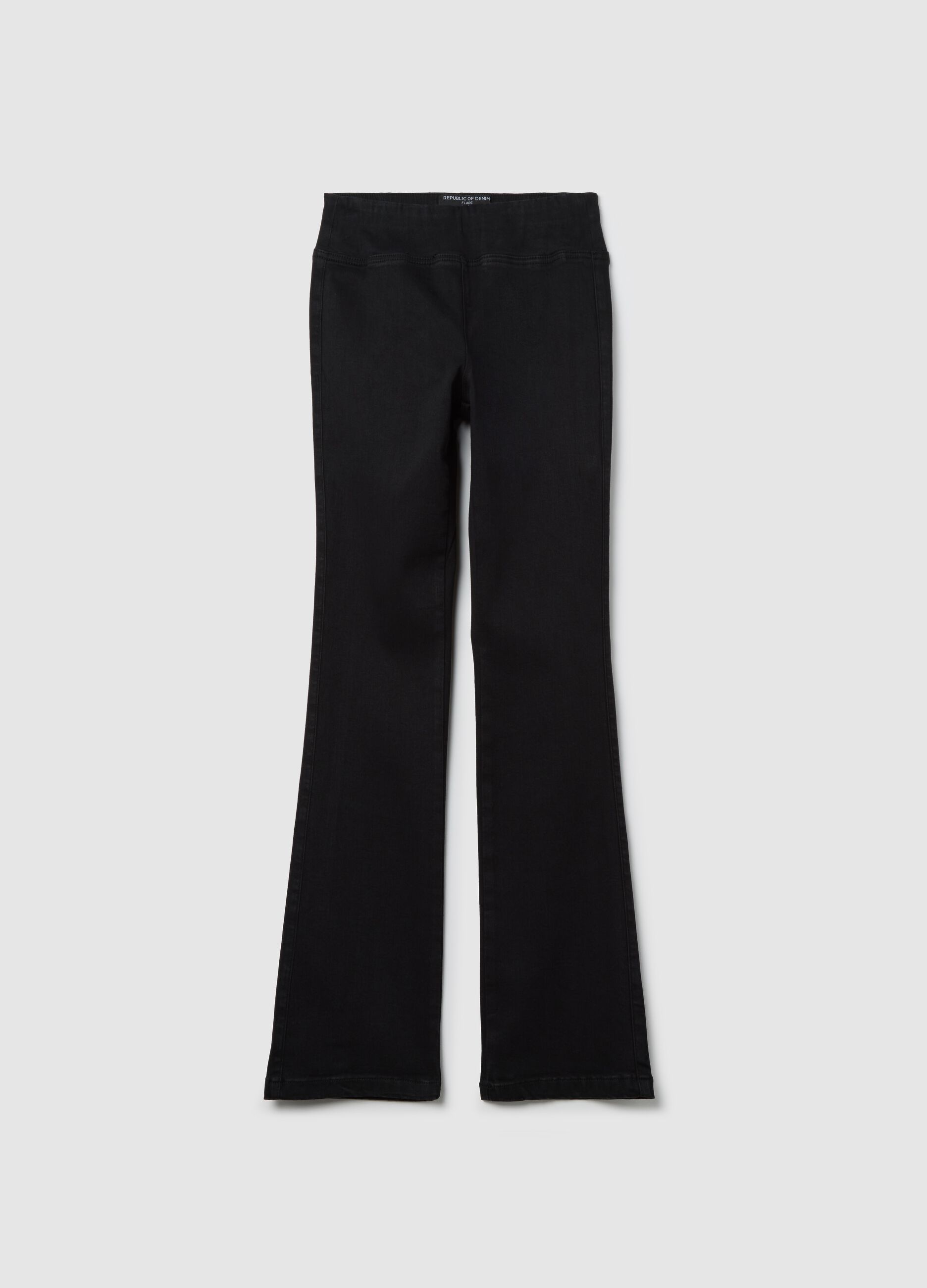 Black flare-fit jeggings