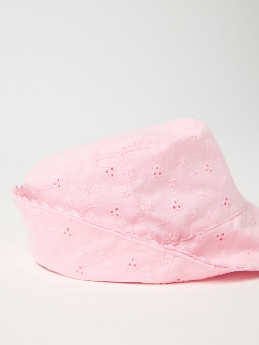 Pink cloche hat in broderie anglaise_2