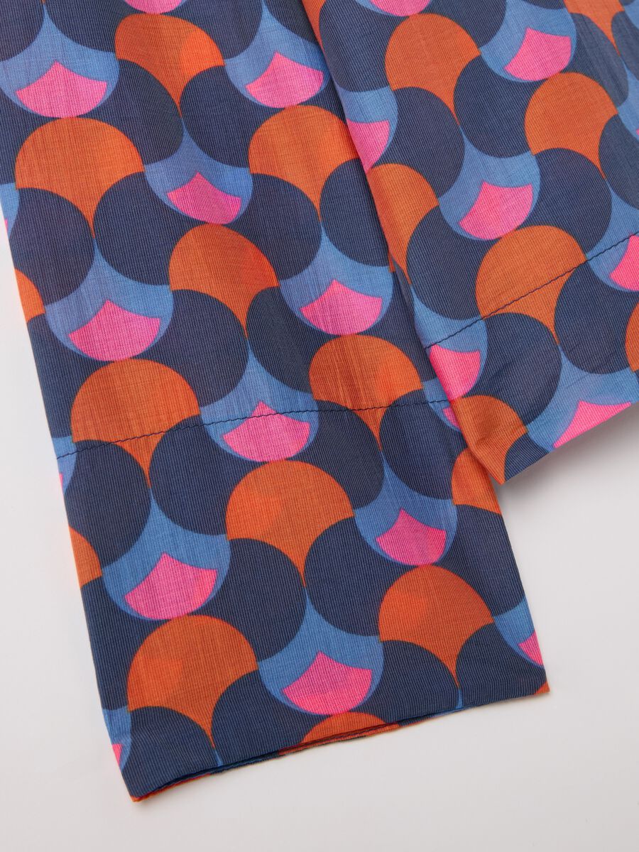 Blouse with optical pattern and V neck_5