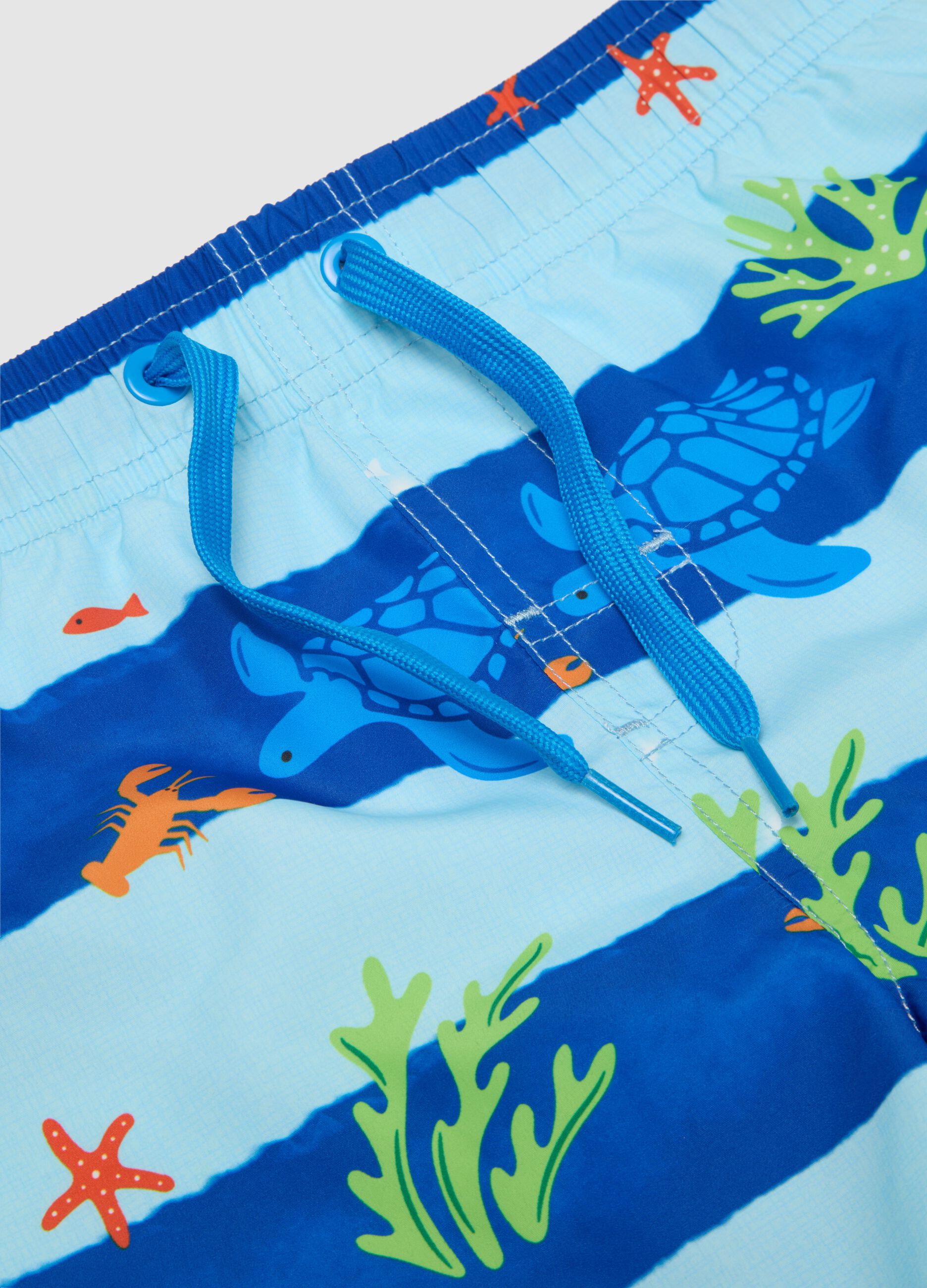 Children's swimsuit in mixed fabric with multicolour print and regular fit