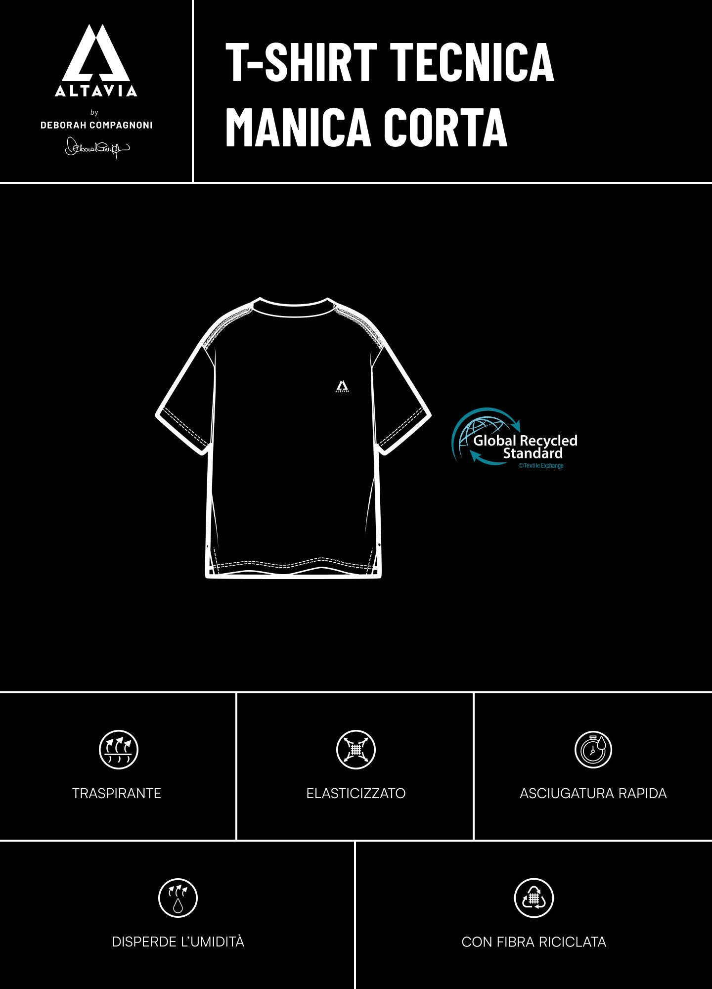 ALTAVIA WITH DEBORAH COMPAGNONI Short Sleeve Technical T-shirt