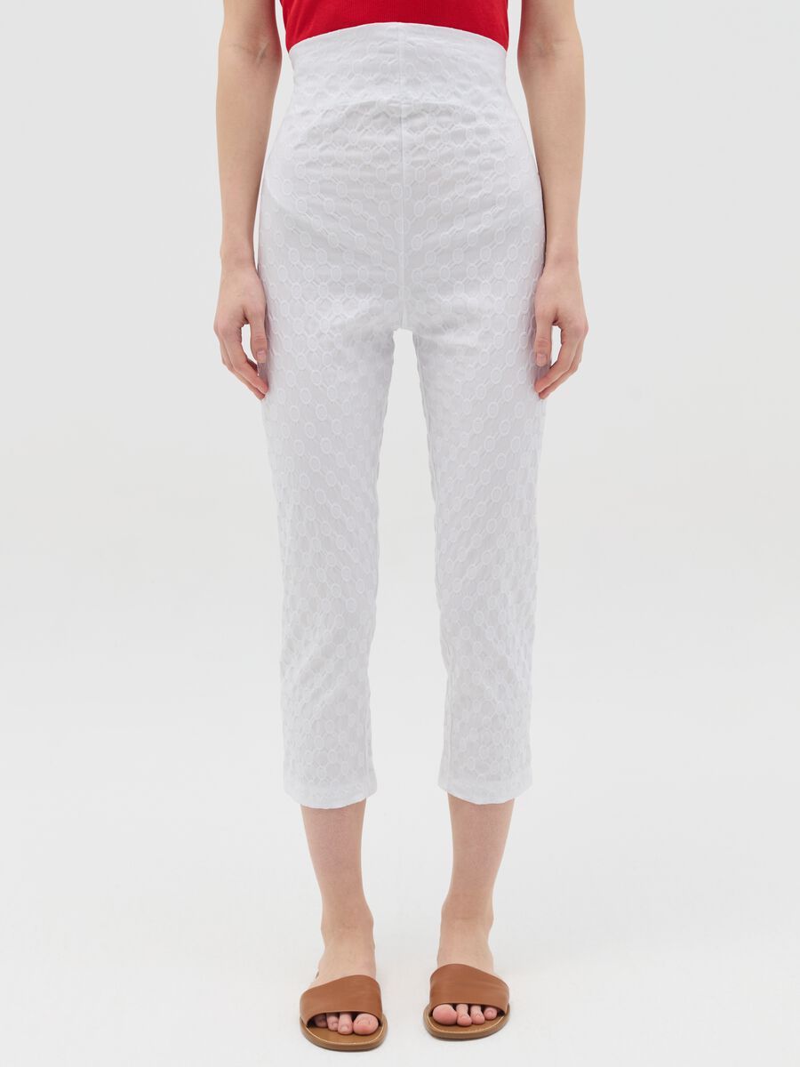 Cropped maternity treggings with circles motif_2