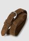 Brown genuine leather belt with oval buckle_2
