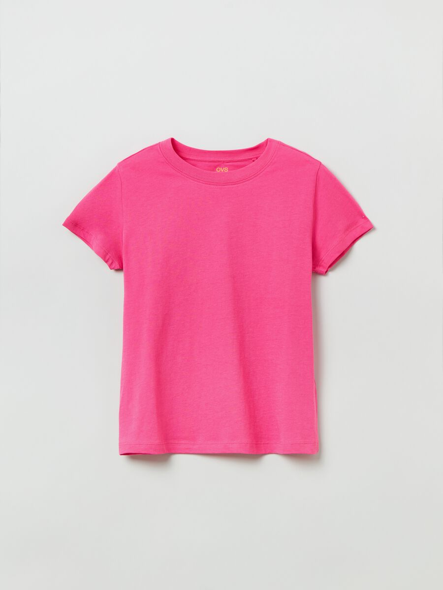 T-shirt in cotone tinta unita_0