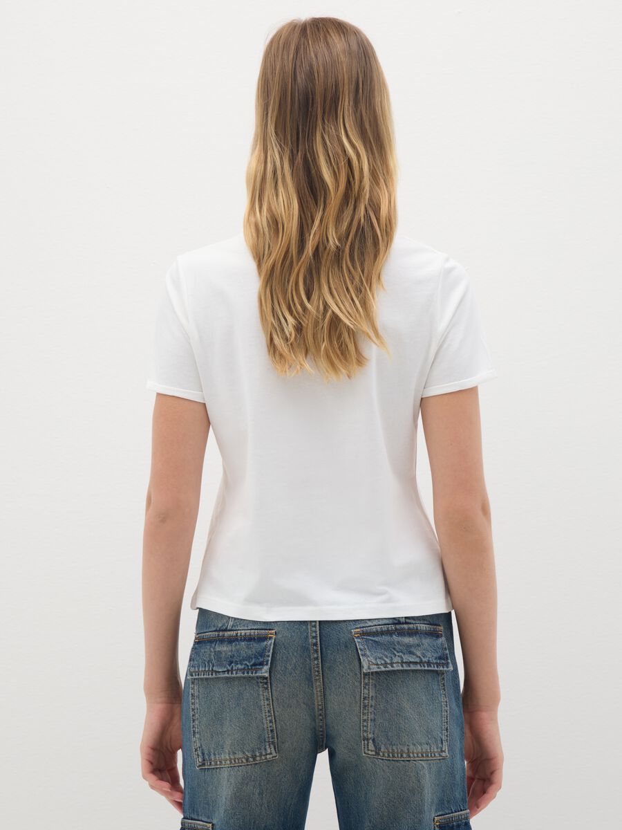 T-shirt in puro cotone bianca regular fit_3