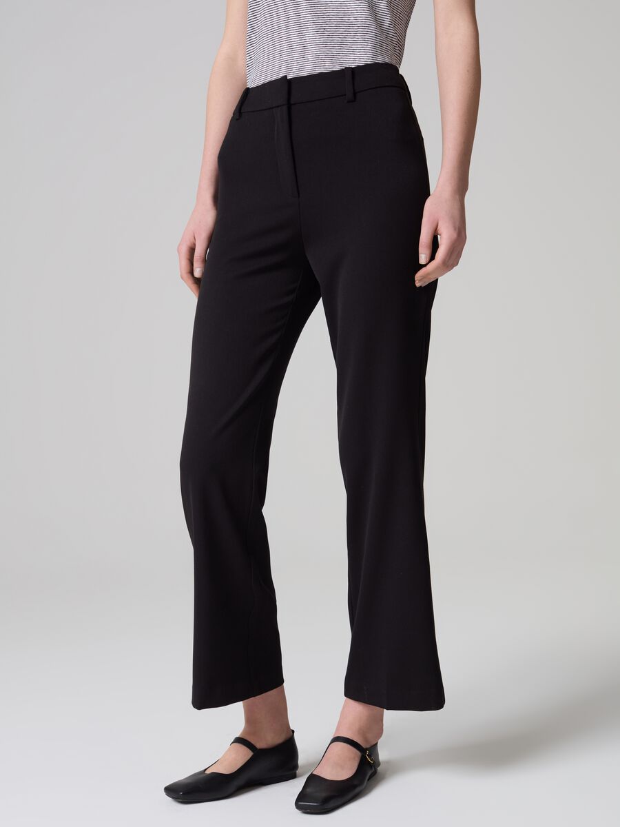 Contemporary flare-fit crop trousers_1