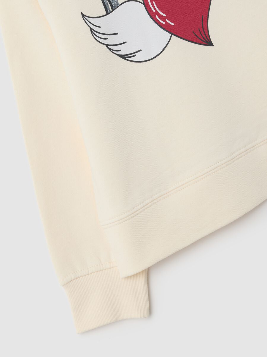 Felpa da bambina in puro cotone beige regular fit_3