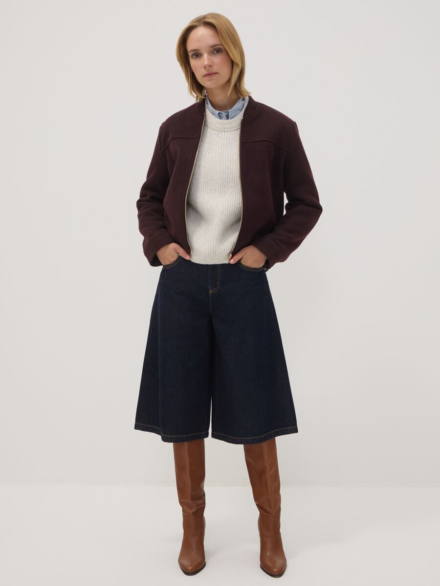 Giacca viola vinaccia regular fit con zip_1