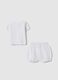 Set of white pure cotton t-shirt and shorts for baby girl with hearts_1