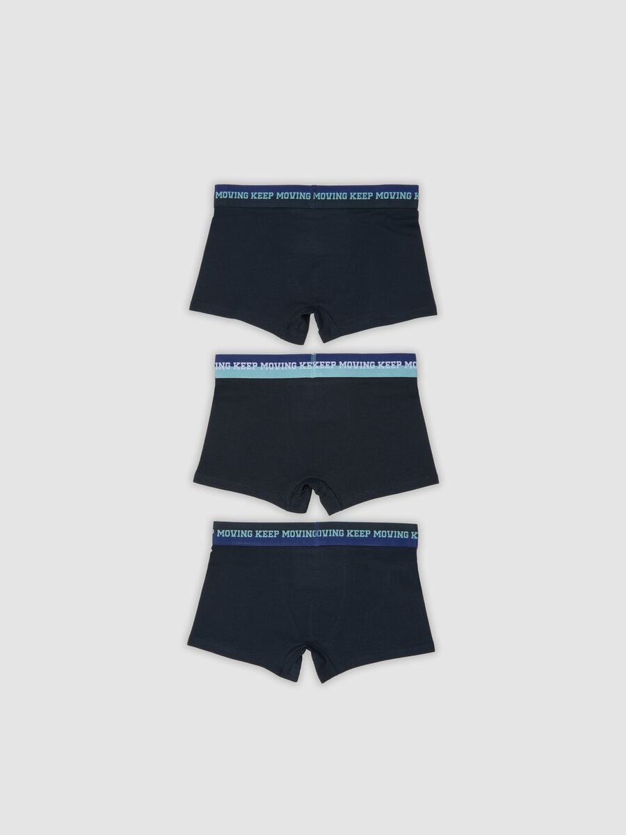 Tripack di boxer midi blu notte in cotone organico elasticizzato_1