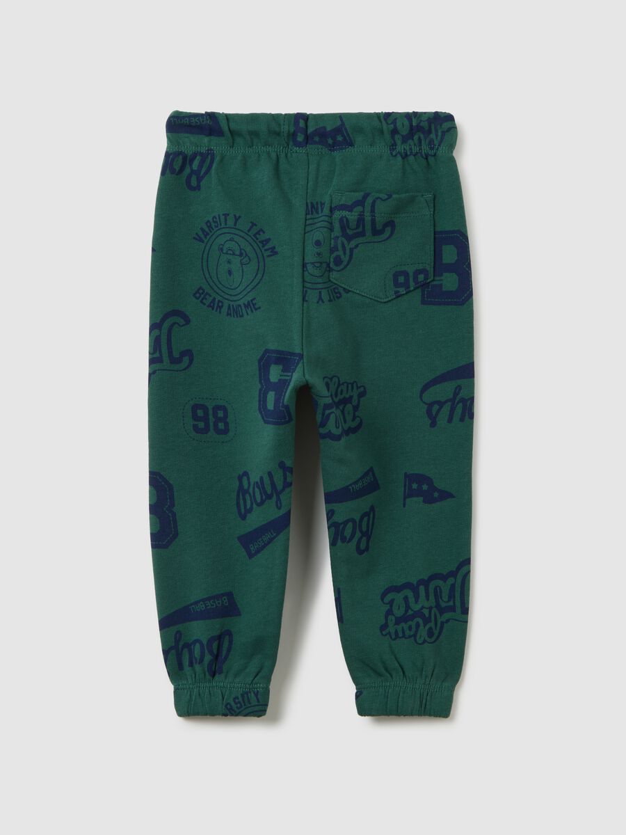 Green regular fit pure cotton children's trousers_1