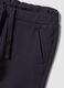 Grey stretch cotton joggers with turn-up cuffs for baby girl_2