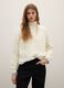 White regular fit sweater with jacquard pattern and vulcan collar_2