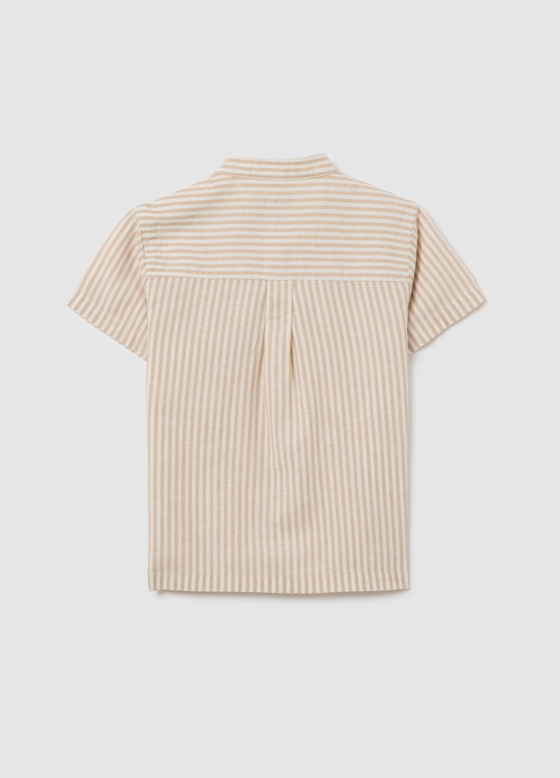 Multicoloured regular fit cotton blend child's shirt with chest pocket