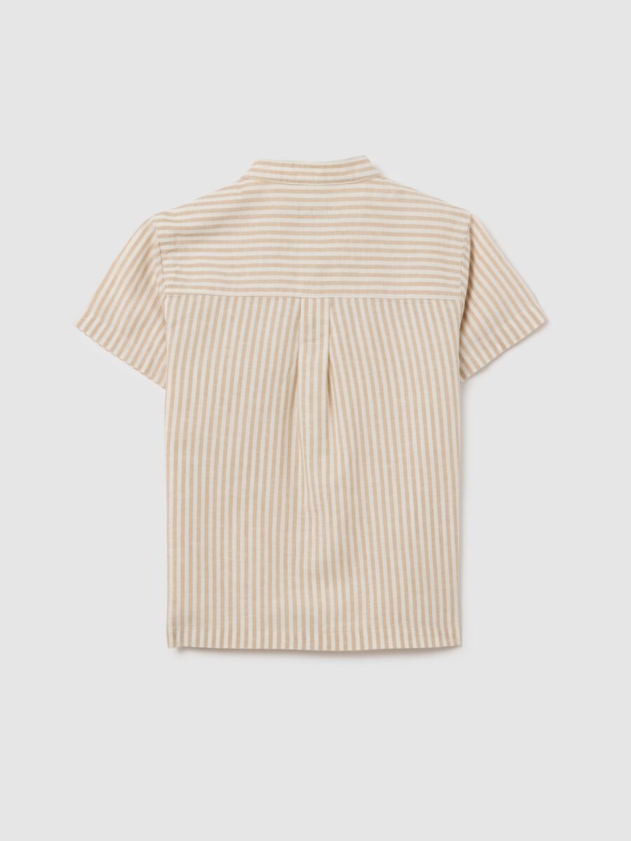 Multicoloured regular fit cotton blend child's shirt with chest pocket_1