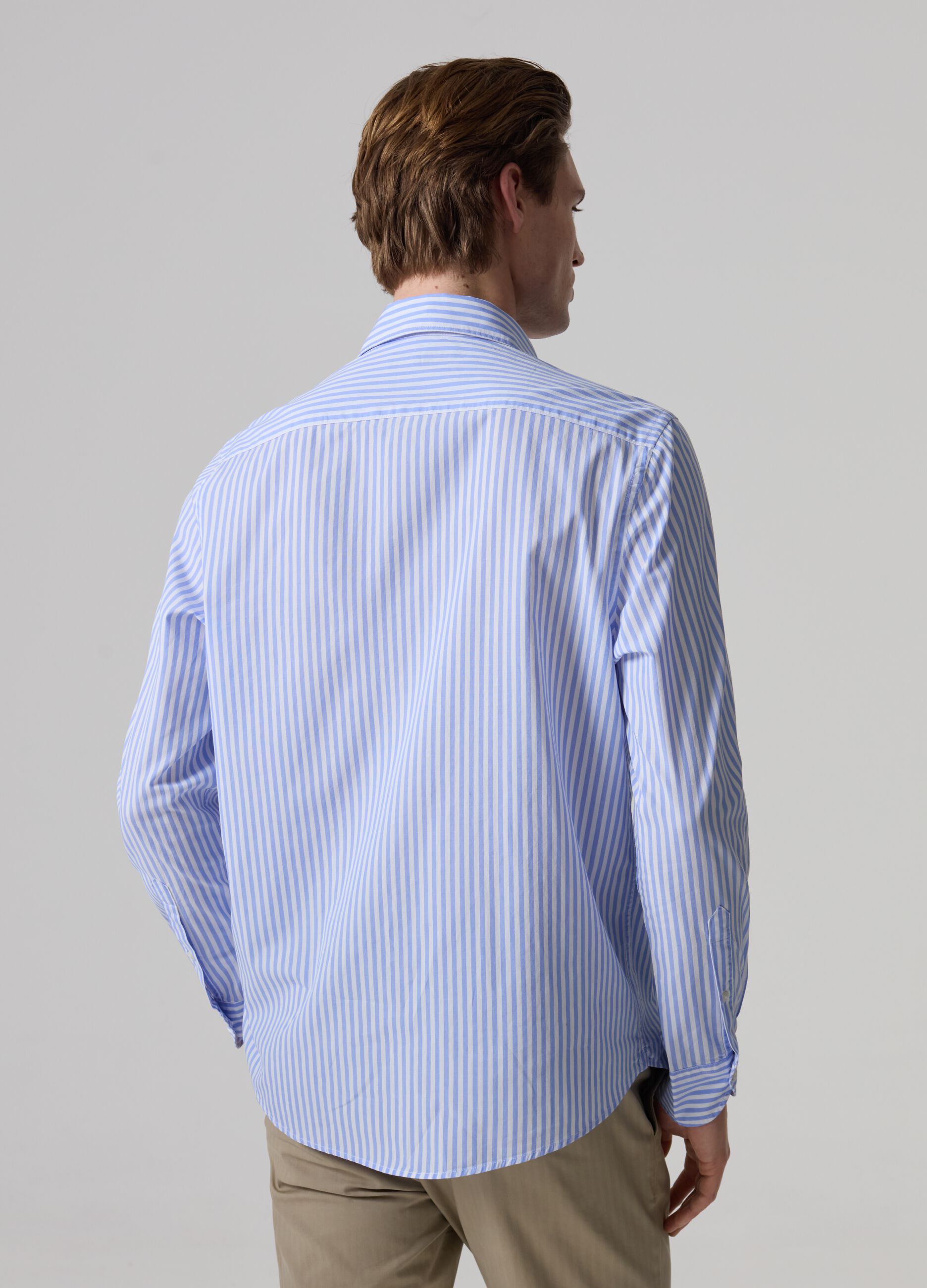 Poplin shirt with striped pattern