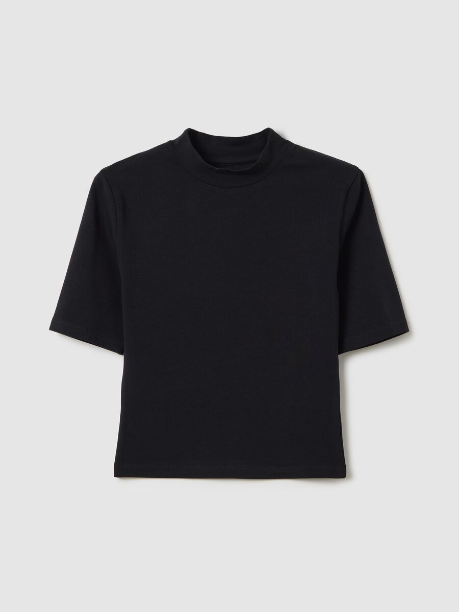 Black Mock Neck T-shirt_4