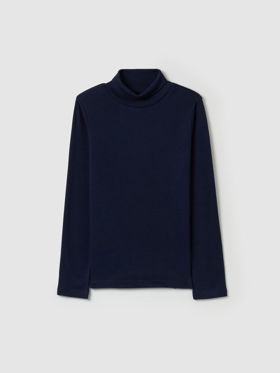 Cotton T-shirt with high neck_3