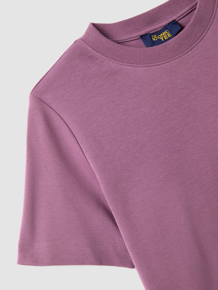 T-shirt The Iconic Tee viola in puro cotone relaxed fit_5