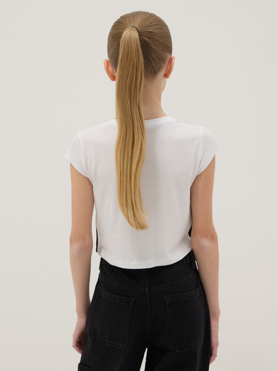 T-shirt con gilet in pura viscosa multicolor da ragazza regular fit_1