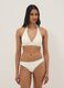 White stretch triangle bikini top_1