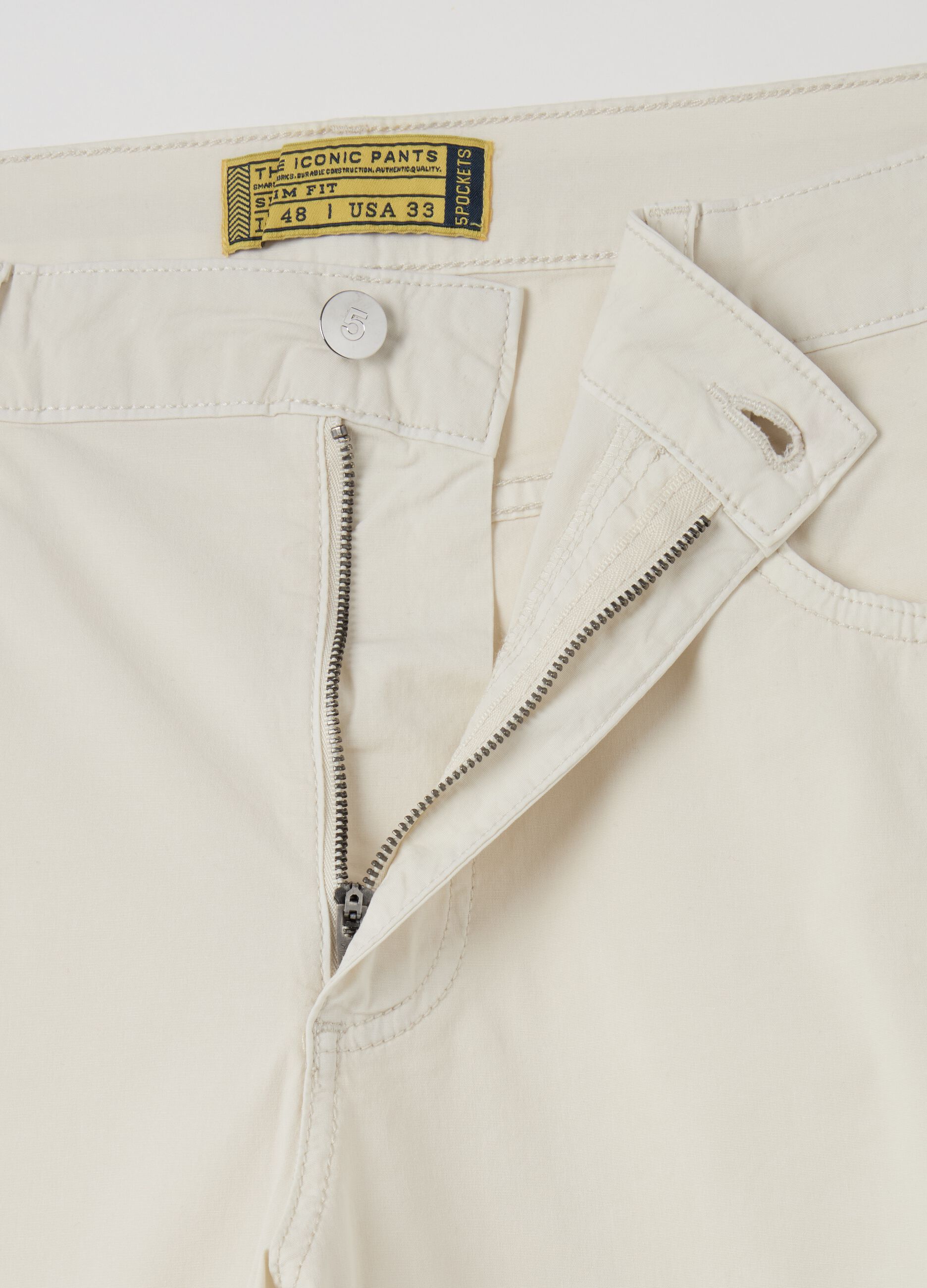 Slim-fit trousers in cotton poplin