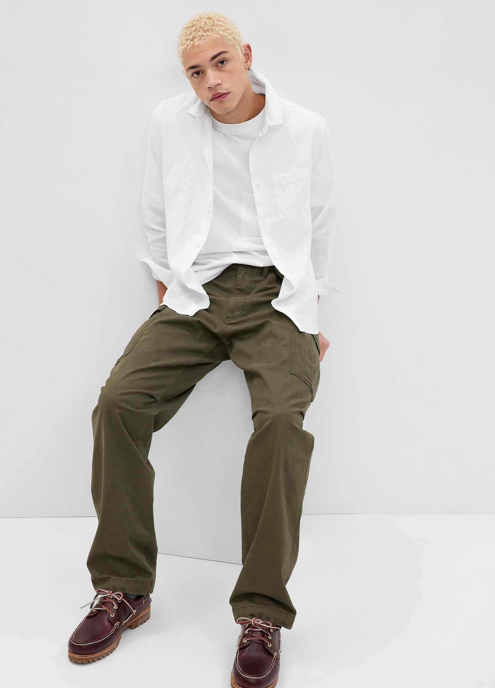 Linen and cotton shirt with pocket