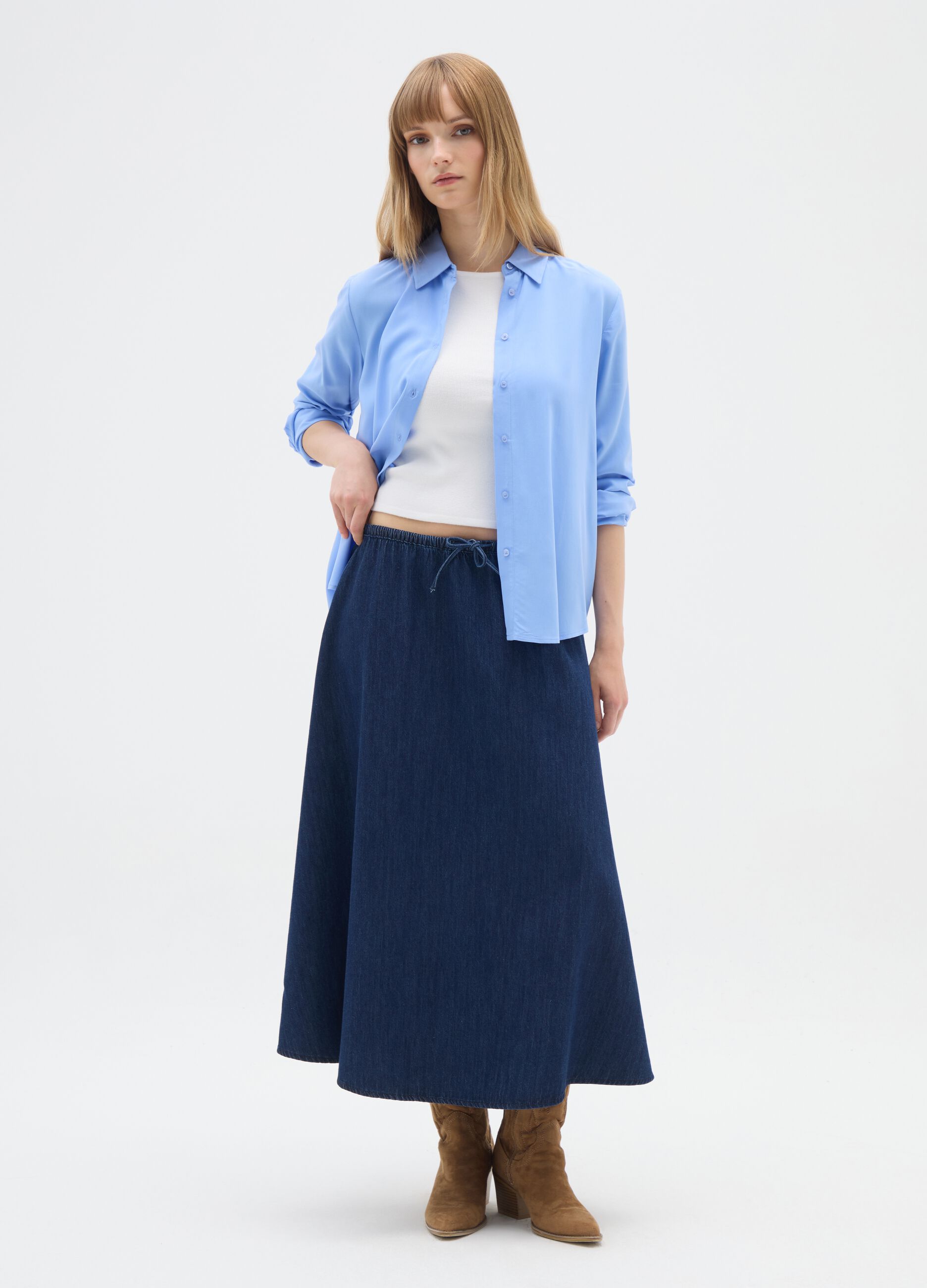 Blue Viscose Shirt
