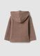 Cardigan marrone in maglia con girocollo e cappuccio_1