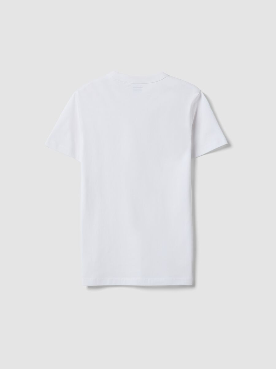 White pure cotton boys&rsquo; T-shirt, regular fit_1