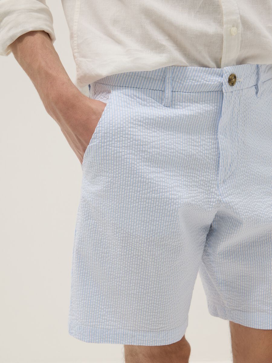 Light blue stretch cotton chino shorts_3