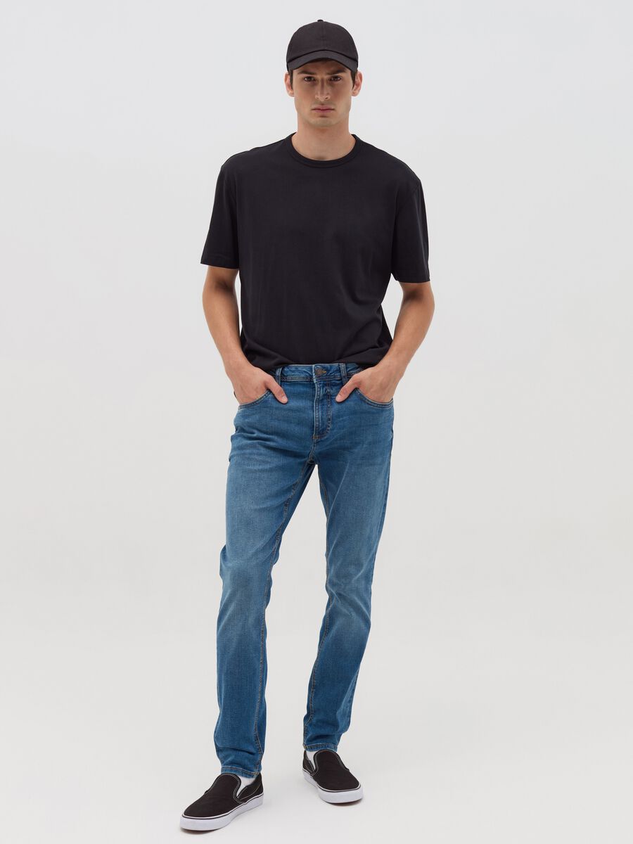 Jeans skinny fit con scoloriture_0
