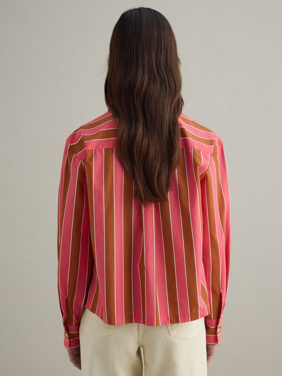 Regular fit multicolour striped cotton blend shirt_3